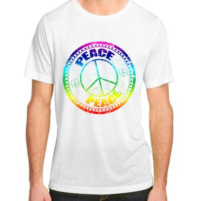 Peace Retro Tie Dyed Logo Adult ChromaSoft Performance T-Shirt