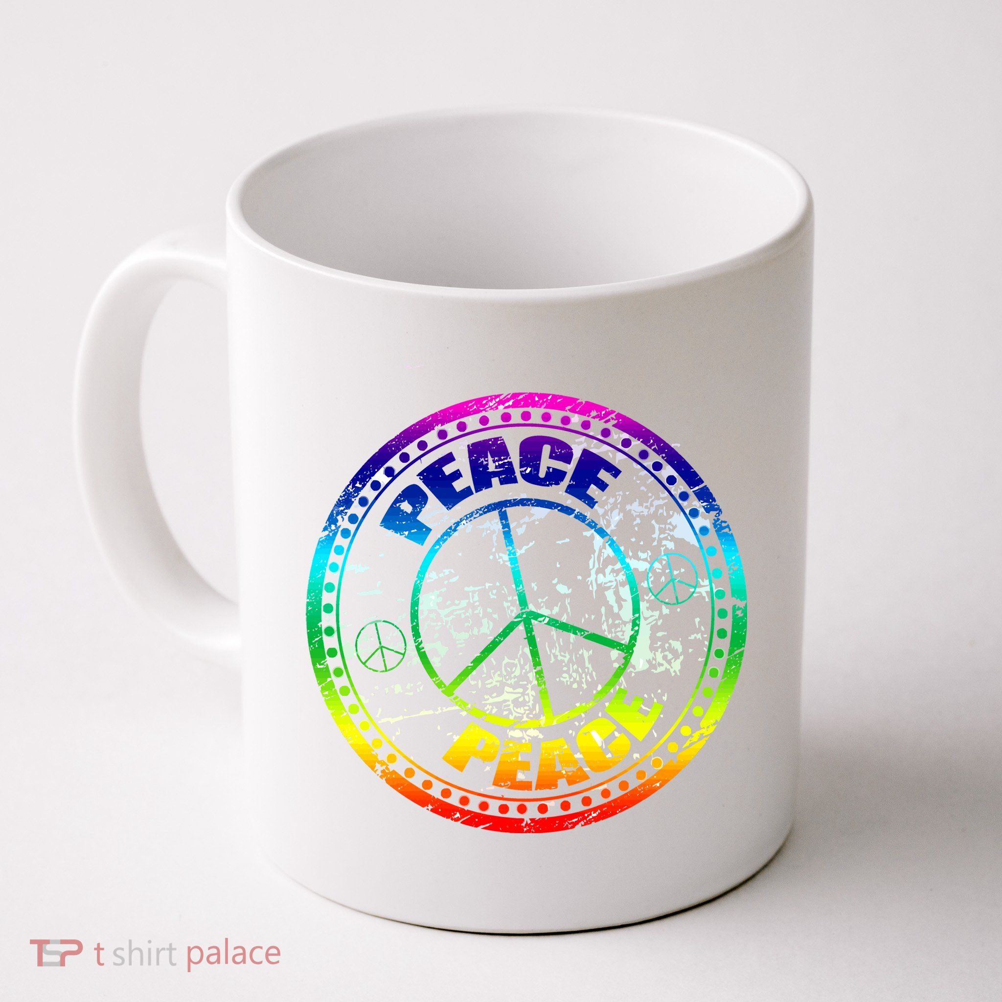 Peace Retro Tie Dyed Logo Mug