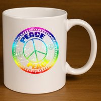 Peace Retro Tie Dyed Logo 11oz C Handle Ceramic Mug