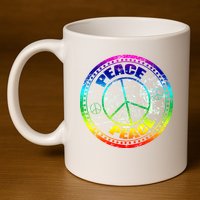 Peace Retro Tie Dyed Logo 11oz C Handle Ceramic Mug