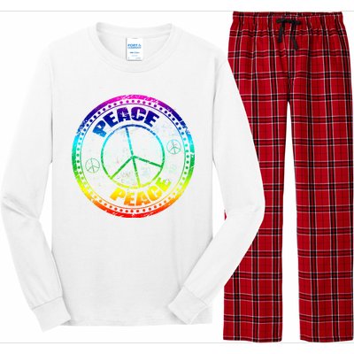 Peace Retro Tie Dyed Logo Long Sleeve Pajama Set