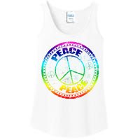 Peace Retro Tie Dyed Logo Ladies Essential Tank