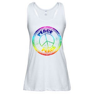 Peace Retro Tie Dyed Logo Ladies Essential Flowy Tank