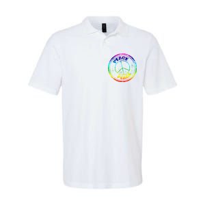 Peace Retro Tie Dyed Logo Softstyle Adult Sport Polo