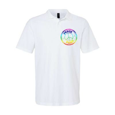 Peace Retro Tie Dyed Logo Softstyle Adult Sport Polo