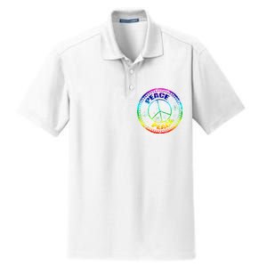 Peace Retro Tie Dyed Logo Dry Zone Grid Polo