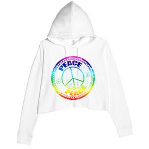 Peace Retro Tie Dyed Logo Crop Fleece Hoodie