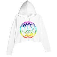 Peace Retro Tie Dyed Logo Crop Fleece Hoodie