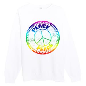 Peace Retro Tie Dyed Logo Premium Crewneck Sweatshirt