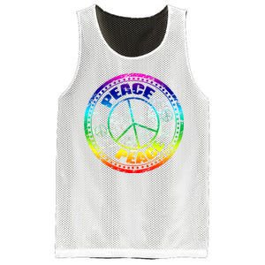 Peace Retro Tie Dyed Logo Mesh Reversible Basketball Jersey Tank