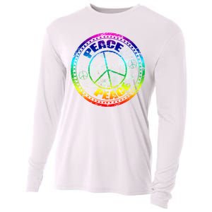 Peace Retro Tie Dyed Logo Cooling Performance Long Sleeve Crew