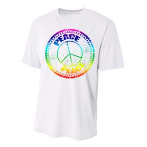 Peace Retro Tie Dyed Logo Performance Sprint T-Shirt