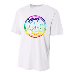 Peace Retro Tie Dyed Logo Youth Performance Sprint T-Shirt