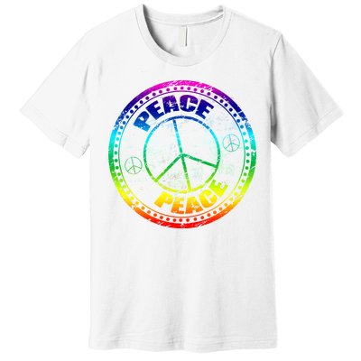 Peace Retro Tie Dyed Logo Premium T-Shirt