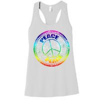 Peace Retro Tie Dyed Logo Women's Racerback Tank