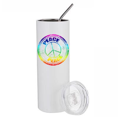 Peace Retro Tie Dyed Logo Stainless Steel Tumbler