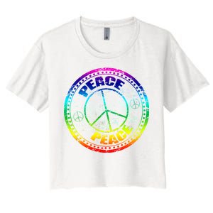 Peace Retro Tie Dyed Logo Women's Crop Top Tee