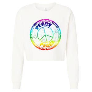 Peace Retro Tie Dyed Logo Cropped Pullover Crew