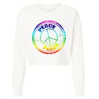 Peace Retro Tie Dyed Logo Cropped Pullover Crew