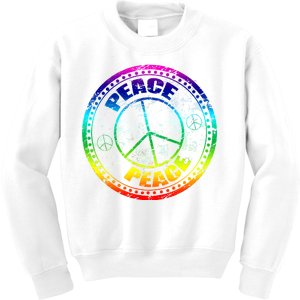 Peace Retro Tie Dyed Logo Kids Sweatshirt