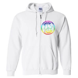 Peace Retro Tie Dyed Logo Full Zip Hoodie