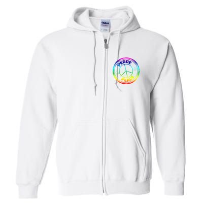 Peace Retro Tie Dyed Logo Full Zip Hoodie