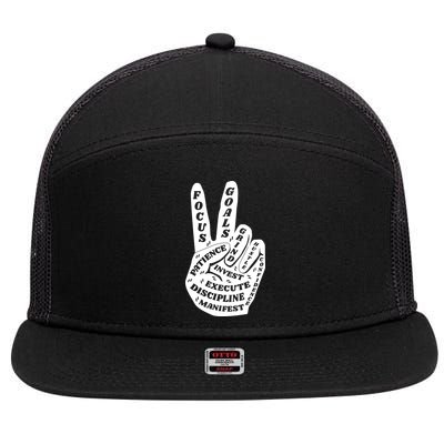 Peace Sign Inspirational Quote 7 Panel Mesh Trucker Snapback Hat
