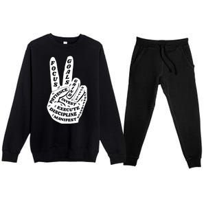 Peace Sign Inspirational Quote Premium Crewneck Sweatsuit Set