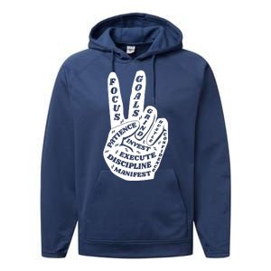 Peace Sign Inspirational Quote Performance Fleece Hoodie