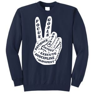 Peace Sign Inspirational Quote Tall Sweatshirt