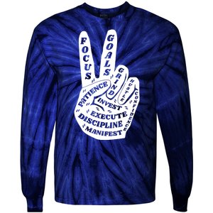 Peace Sign Inspirational Quote Tie-Dye Long Sleeve Shirt