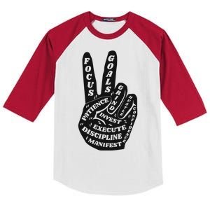 Peace Sign Inspirational Quote Kids Colorblock Raglan Jersey