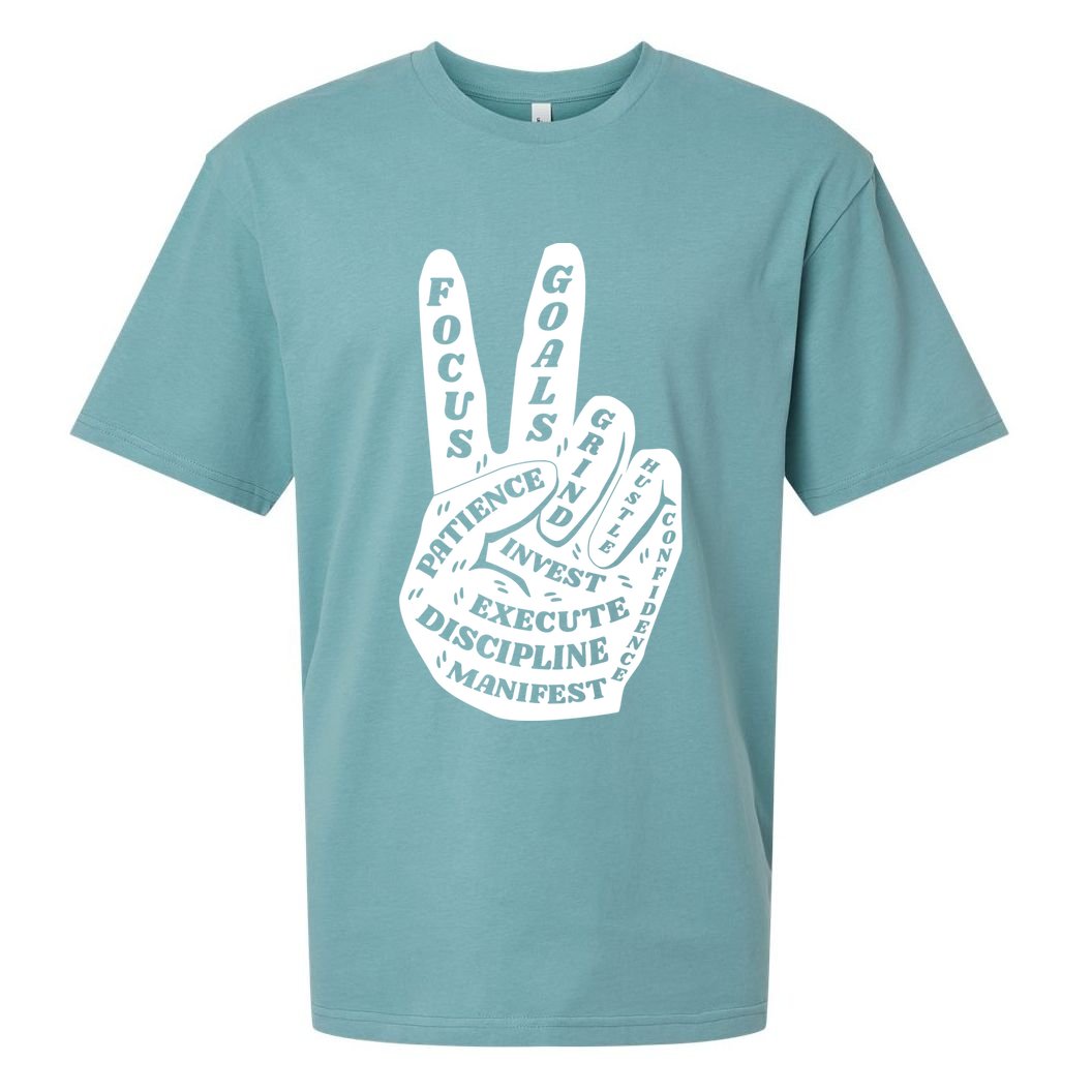 Peace Sign Inspirational Quote Sueded Cloud Jersey T-Shirt
