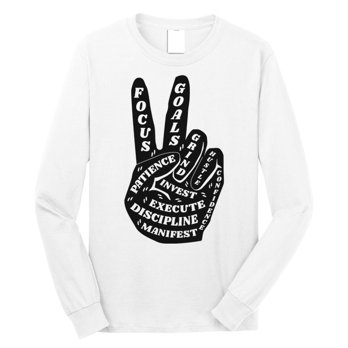 Peace Sign Inspirational Quote Long Sleeve Shirt