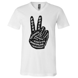 Peace Sign Inspirational Quote V-Neck T-Shirt