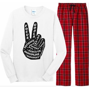 Peace Sign Inspirational Quote Long Sleeve Pajama Set