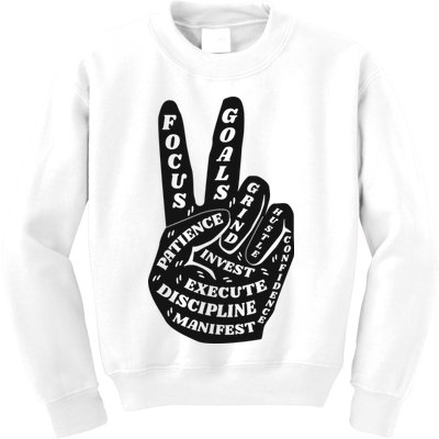Peace Sign Inspirational Quote Kids Sweatshirt