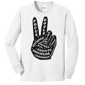 Peace Sign Inspirational Quote Kids Long Sleeve Shirt