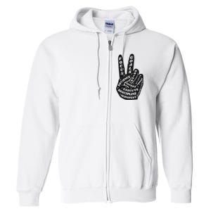 Peace Sign Inspirational Quote Full Zip Hoodie