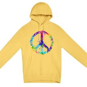 Peace Sign Paint Splatter Premium Pullover Hoodie