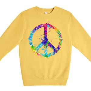 Peace Sign Paint Splatter Premium Crewneck Sweatshirt