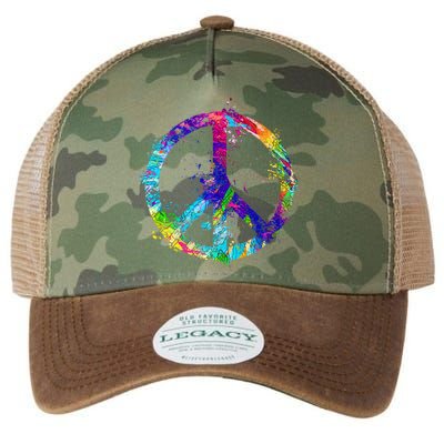 Peace Sign Paint Splatter Legacy Tie Dye Trucker Hat