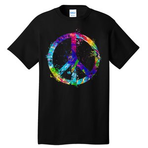 Peace Sign Paint Splatter Tall T-Shirt