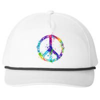 Peace Sign Paint Splatter Snapback Five-Panel Rope Hat