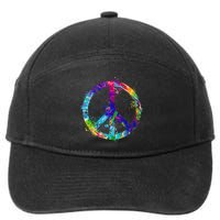 Peace Sign Paint Splatter 7-Panel Snapback Hat