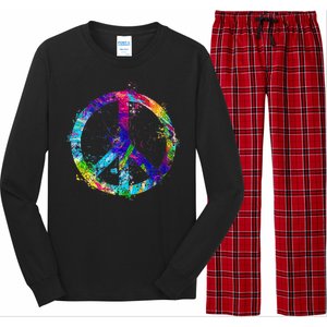 Peace Sign Paint Splatter Long Sleeve Pajama Set