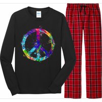 Peace Sign Paint Splatter Long Sleeve Pajama Set