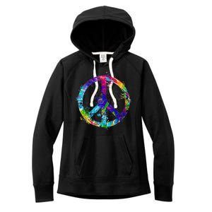 Peace Sign Paint Splatter Women's Fleece Hoodie