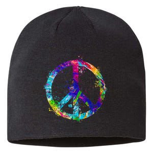 Peace Sign Paint Splatter Sustainable Beanie