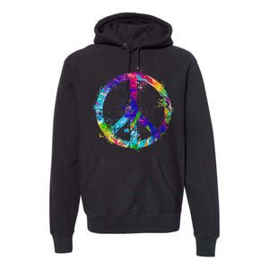 Peace Sign Paint Splatter Premium Hoodie